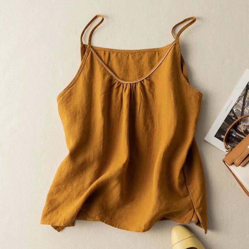 Cotton Linen Camisole Tank Top