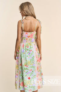 Thumbnail for Plus size Spaghetti Multicolor Floral Print 1x -3x