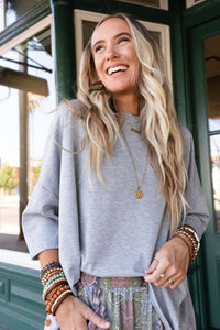 Thumbnail for Cozy Cool Oversized Tee - Heather Gray