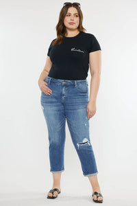 Thumbnail for KanCan Jeans Plus Size Boyfriend Jean KC8631M-P: MEDIUM Denim