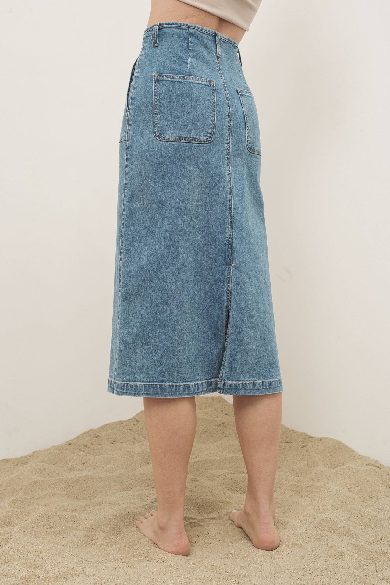 MIDI DENIM SKIRTS
