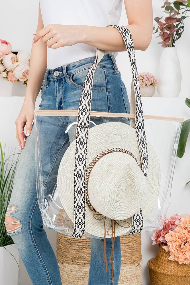 Hat Carrying Clear Tote Bag: Navy