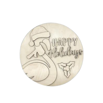 Flamingo Holiday 3-D Layered Wood Blank