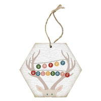 Thumbnail for Happy Holidays Deer - Honeycomb Ornaments
