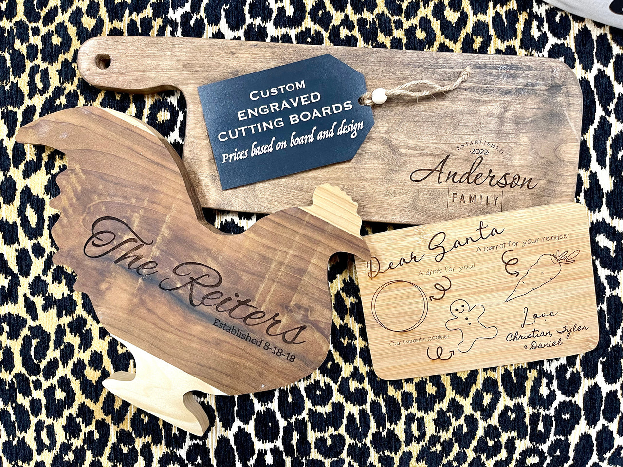 Farmhouse Cutting Boards Custom Engraved.
