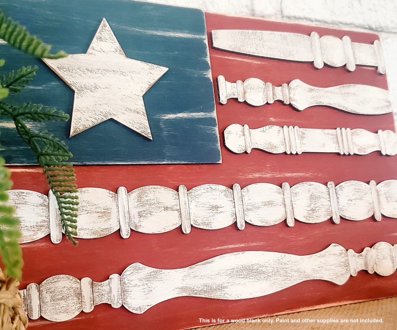 Spindle Flag 3-D Layered Wood Blank