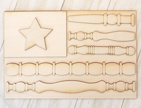 Thumbnail for Spindle Flag 3-D Layered Wood Blank