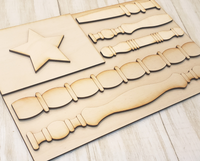 Thumbnail for Spindle Flag 3-D Layered Wood Blank