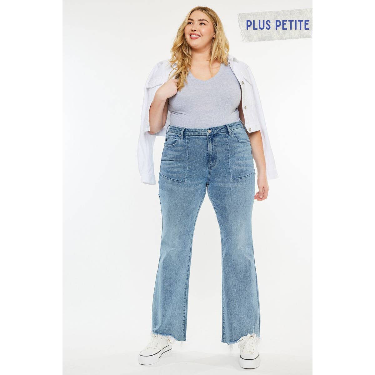 KanCan USA PLUS PETITE HIGH RISE FLARE JEANS