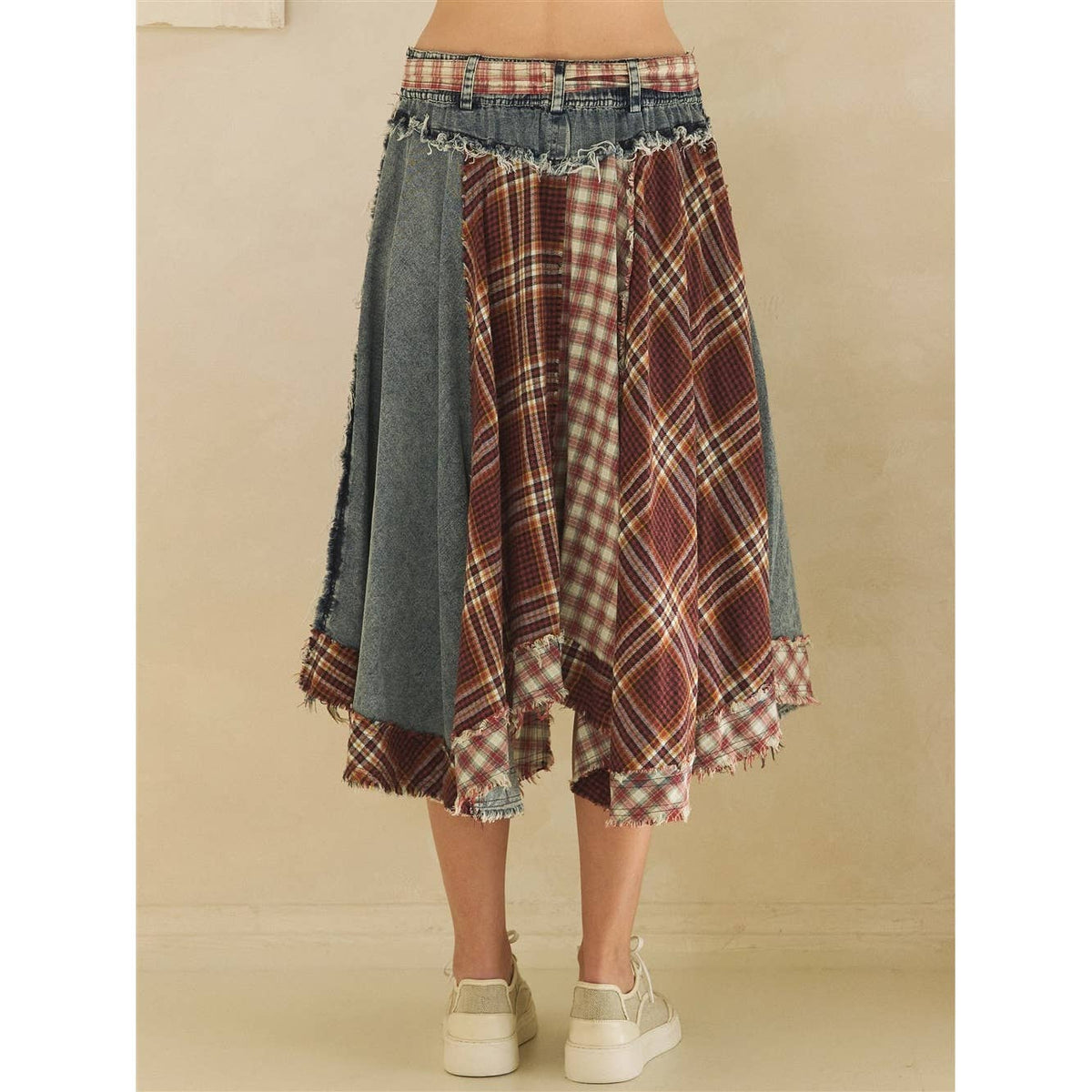 The Rowan Patchwork Denim Skirt