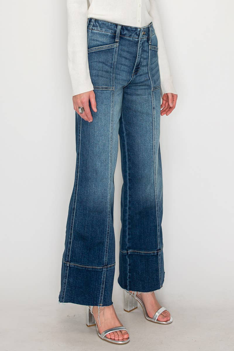 ECO FRIENDLY FABRIC TUMMY CONTROL PALAZZO JEANS