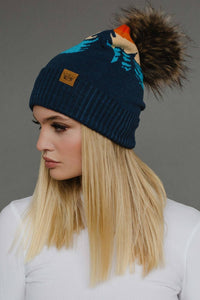 Thumbnail for Navy Forest Landscape Pom Hat