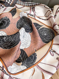 Thumbnail for Flower Print Houndstooth Scarf