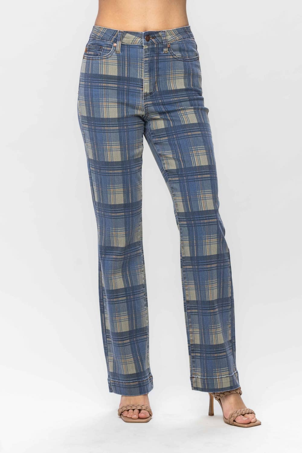 HW Vintage Look Plaid Straight