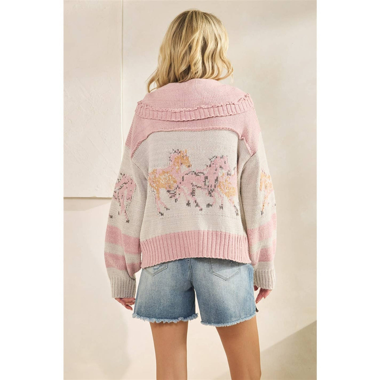 Sweater with Horse Print