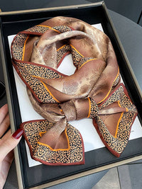 Thumbnail for Urban Leopard Printed Silk Imitation Scarf