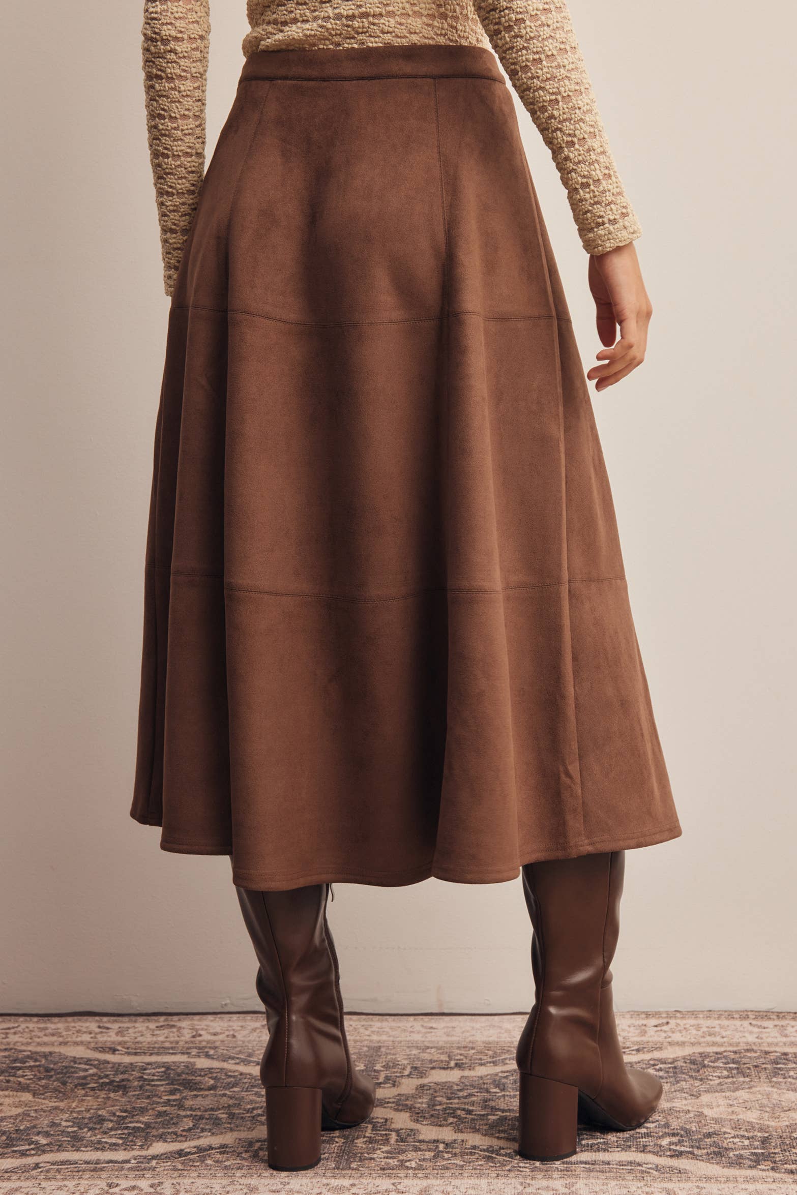 The Adelaide Suede Midi Skirt