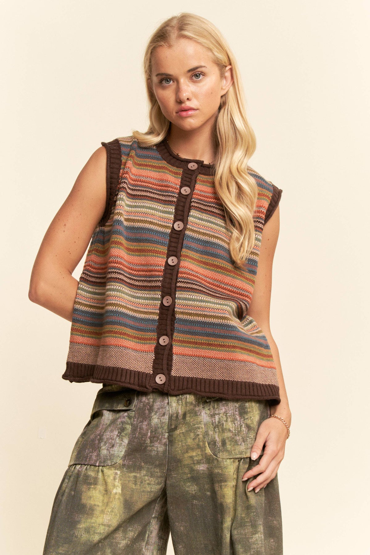 Sabine Striped Sweater Vest