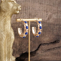 Thumbnail for Jeweled Bubble Hoop Earrings – Colorful Acrylic Cabochons