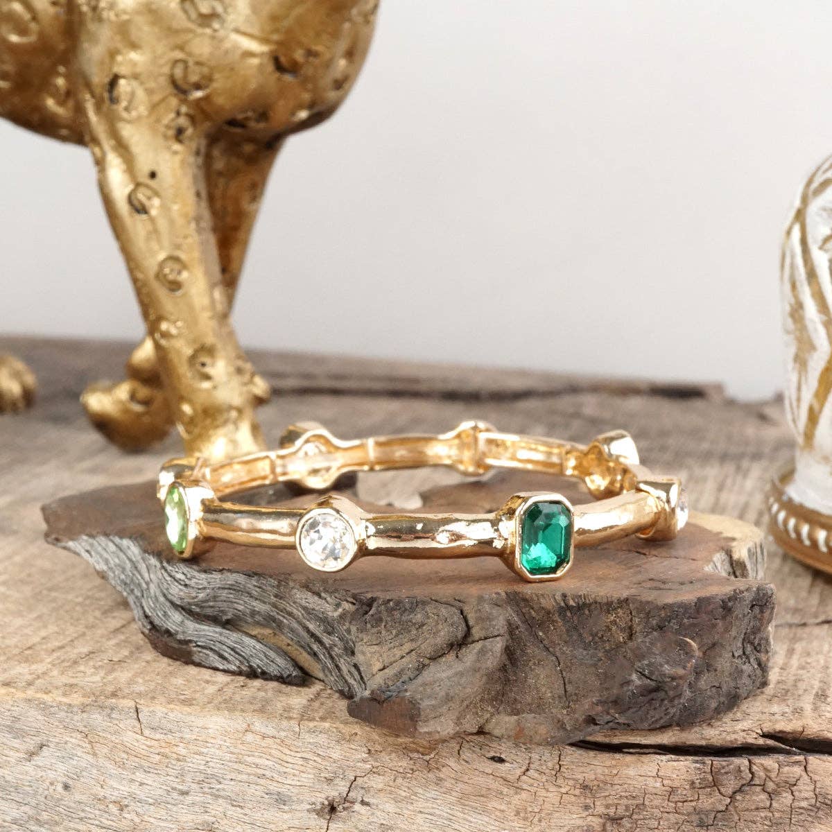 Radiant Stones – Jeweled Stretch Bangle Bracelet
