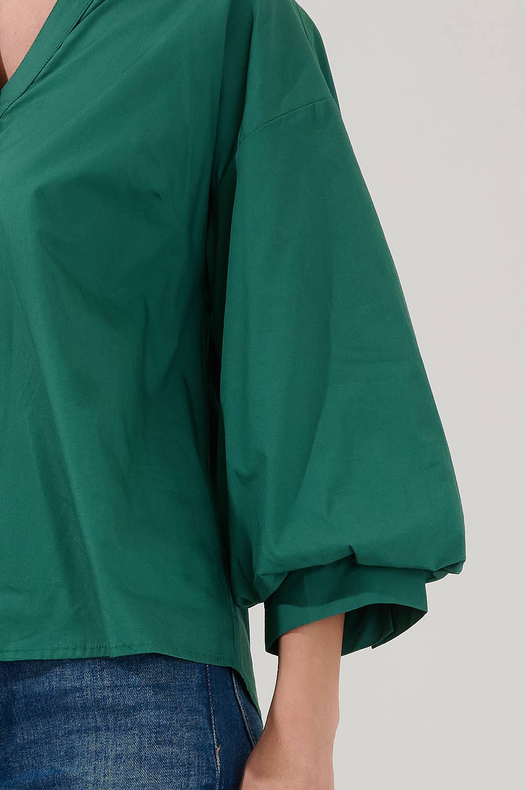 The Lucienne Shirt | Emerald Cotton Poplin Button Down