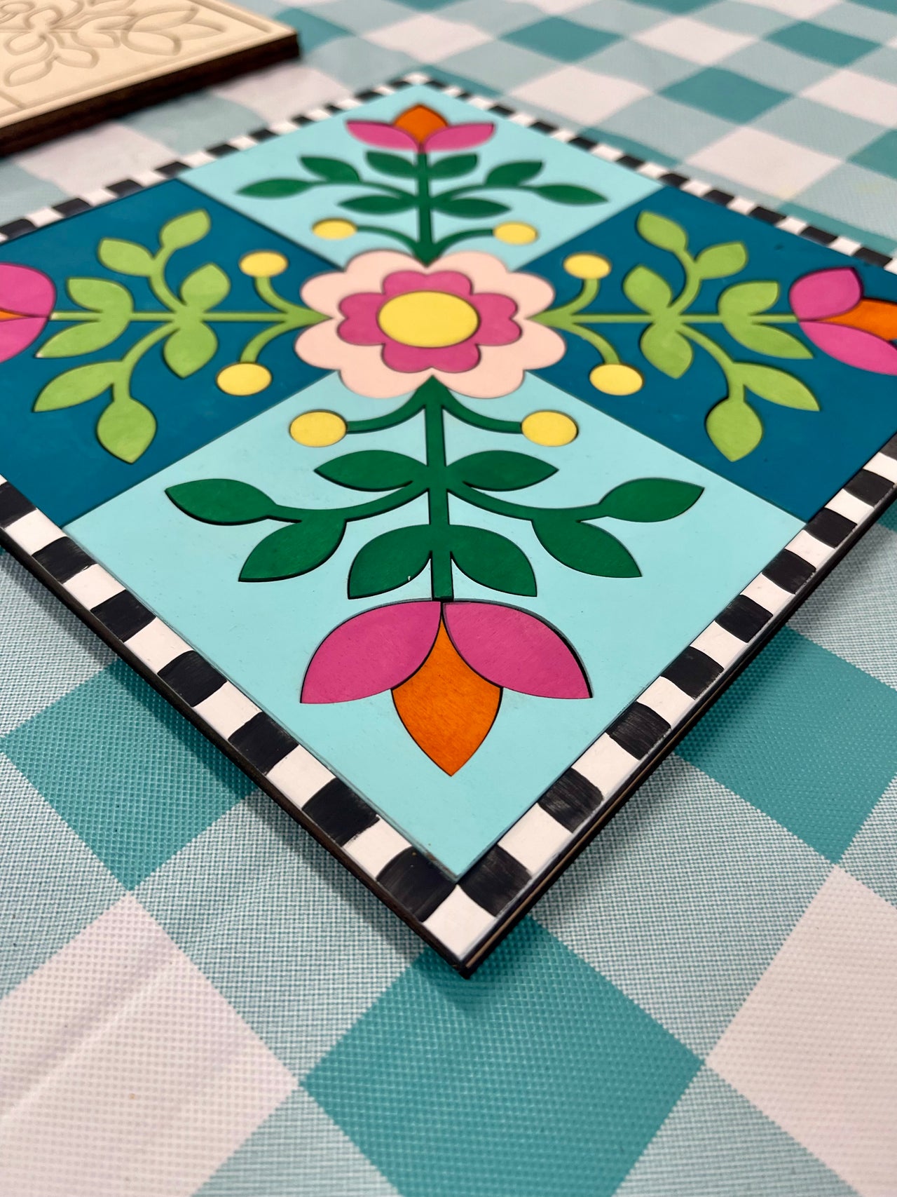 Floral 1 Barn Quilt Whimsey Wood Craft Kits