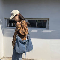 Thumbnail for Stylish Crossbody Denim Canvas Bag - Large Capacity