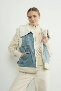 Thumbnail for DENIM SHERPA MIXED VEST