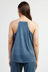 Thumbnail for Lace Detail Velvet Cami Top