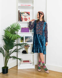 Thumbnail for English Rose Black Sheer Crew Sock