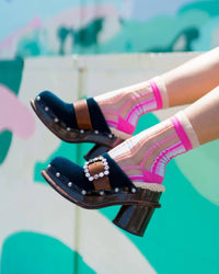 Thumbnail for Candy Stripe Ruffle Crew Sock
