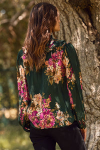 Thumbnail for Plus Floral Printed Long-sleeve Blouse
