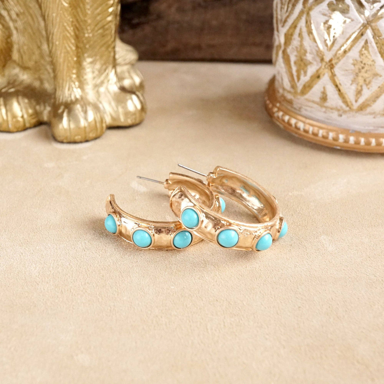 Jeweled Bubble Hoop Earrings – Colorful Acrylic Cabochons