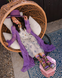 Thumbnail for Magic Mushrooms Black Sheer Crew Sock