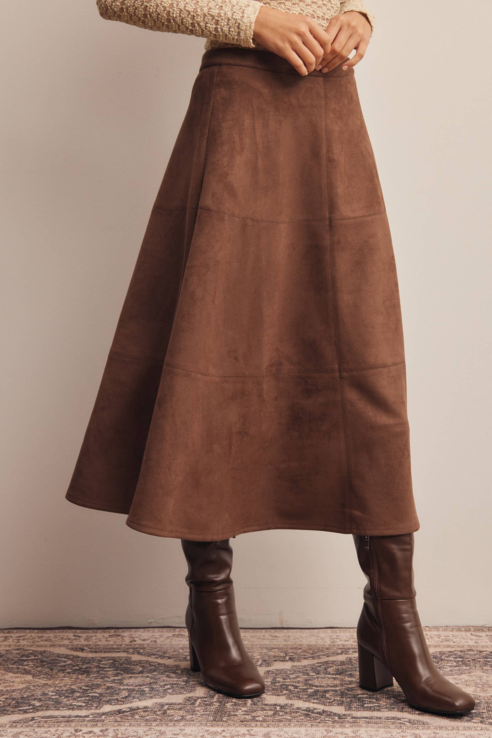 The Adelaide Suede Midi Skirt