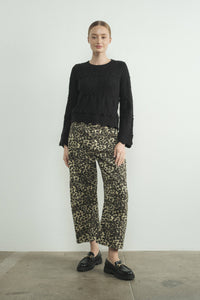 Thumbnail for Leopard Print Baggy Barrel Jeans with Wide-Leg Fit and Mid-Rise Waist