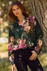 Thumbnail for Plus Floral Printed Long-sleeve Blouse