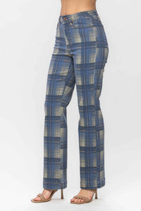 Thumbnail for HW Vintage Look Plaid Straight
