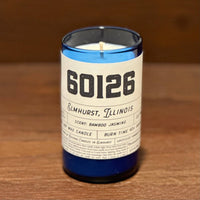 Thumbnail for CUSTOM Zip Code Candle - Upcycled Small Cobalt Blue Bottle