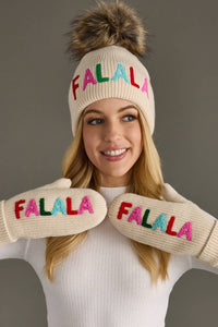 Thumbnail for Beige Fa La La Knit Mittens