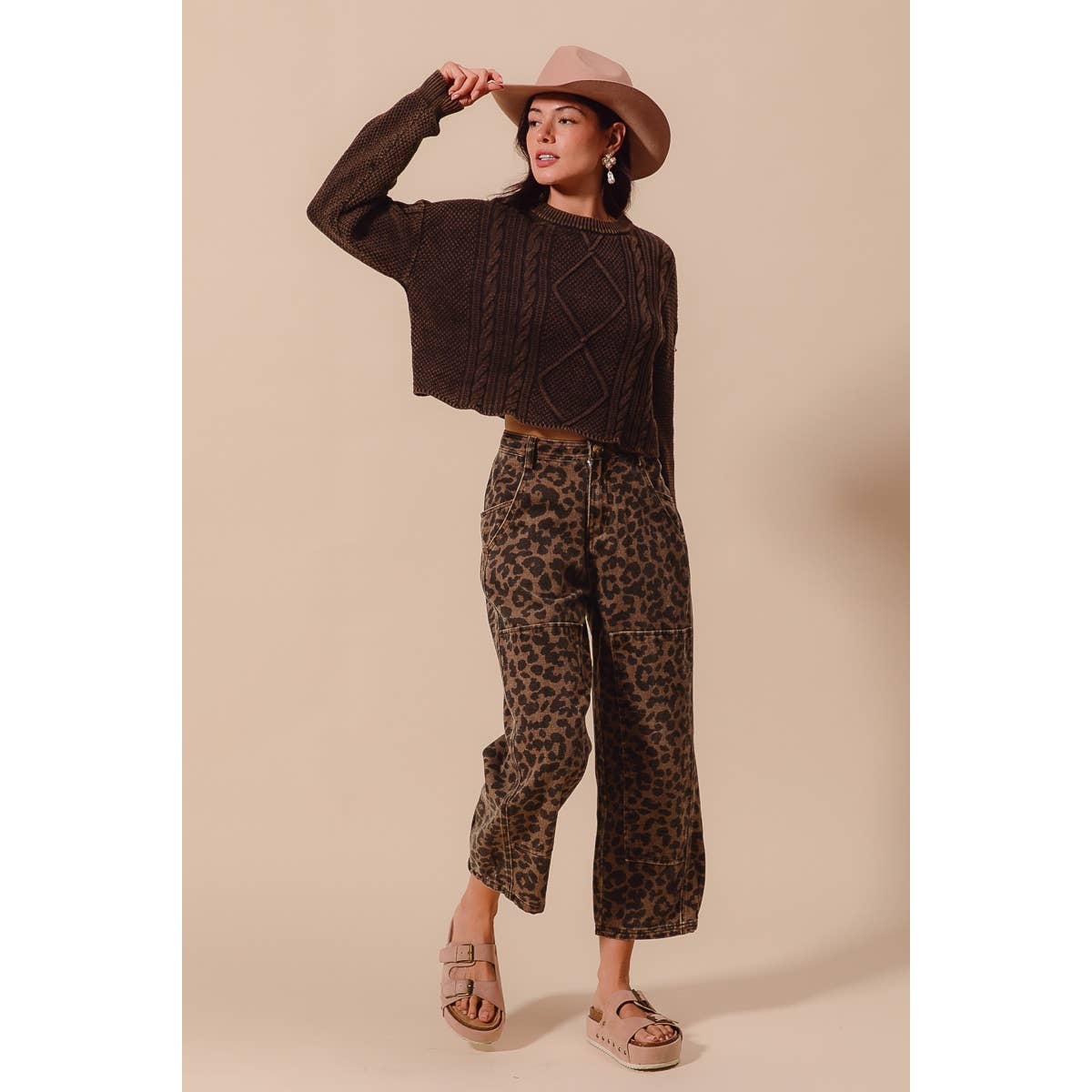 The Sienna Leopard Barrel Jeans