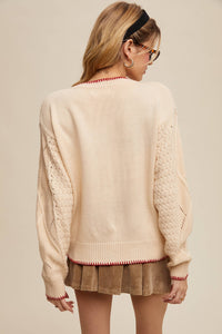 Thumbnail for Floral Embroidered Button-Up Cardigan LSW0979