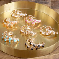 Thumbnail for Jeweled Bubble Hoop Earrings – Colorful Acrylic Cabochons