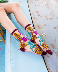 Thumbnail for Gem Garden Sheer Crew Sock