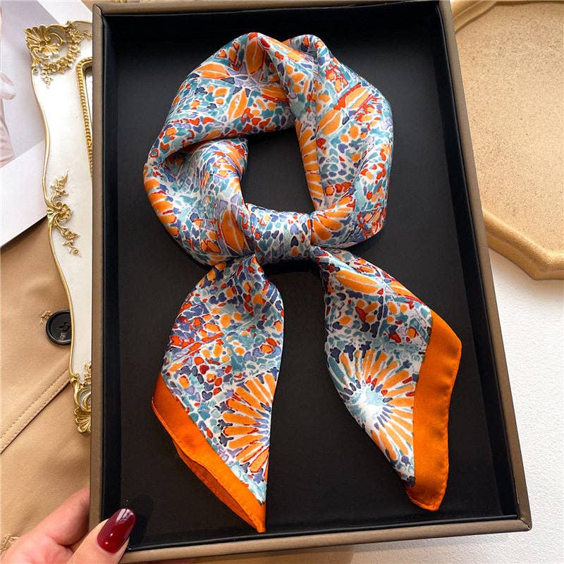 Vintage Print Silk Scarf