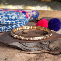 Thumbnail for Gold-Tone Eternity Stretch Bangle – Pearls, Turquoise, or Crystals