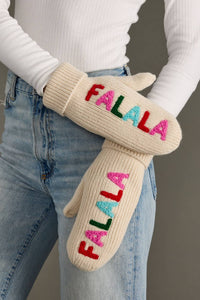 Thumbnail for Beige Fa La La Knit Mittens