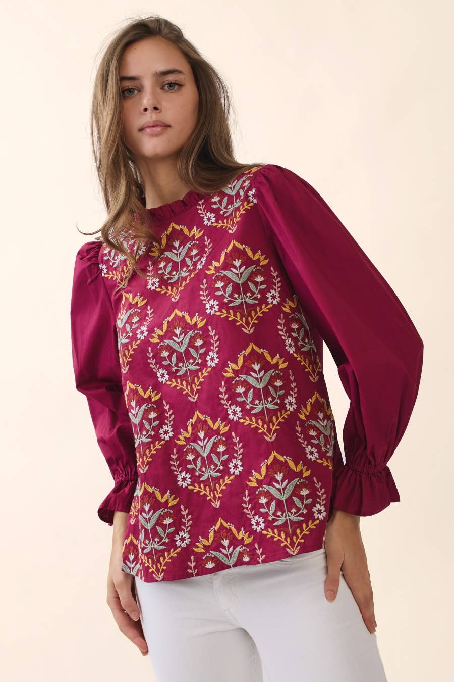 Embroidered Peasant Blouse