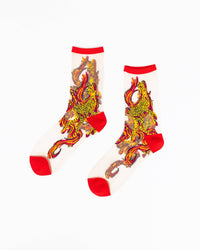 Thumbnail for Flaming Cheetah Sheer Crew Sock