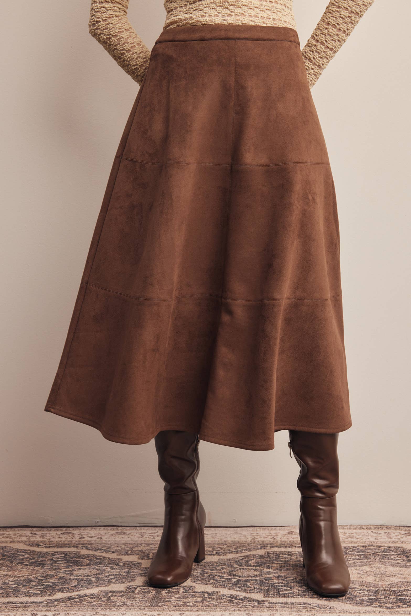 The Adelaide Suede Midi Skirt